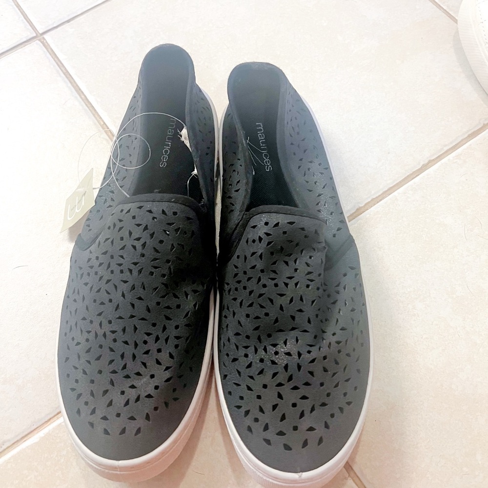 Maurices Black Perforated Women's Slip-Ons